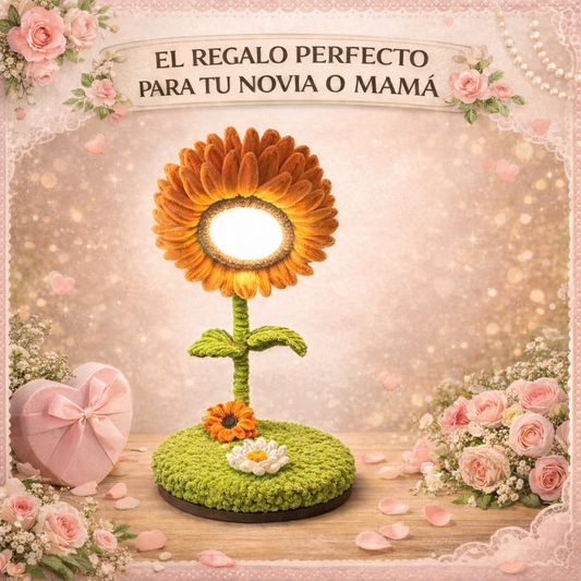Lámpara Girasol Eterno – Regalo Especial con Luz LED 3 Tonos