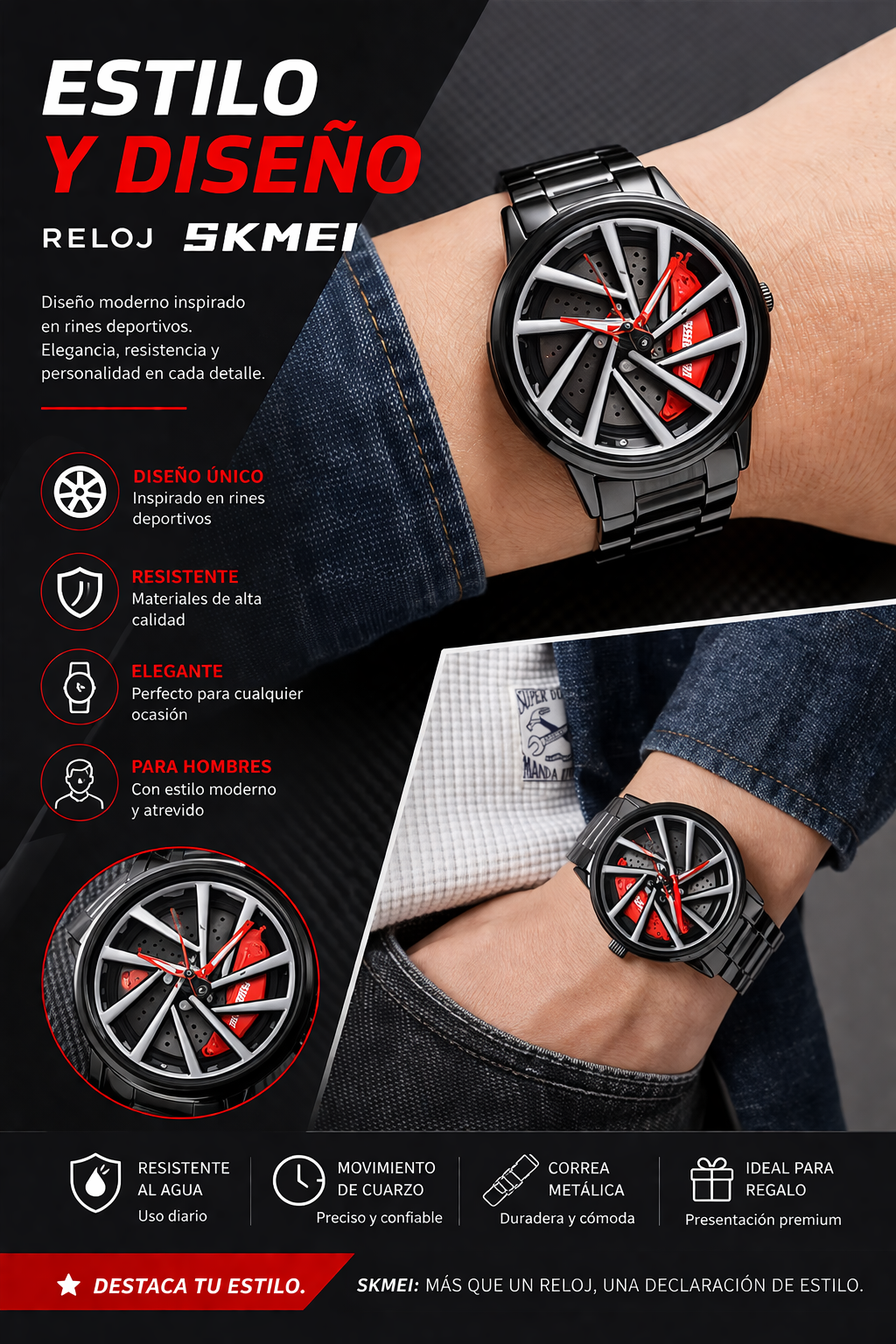 RELOJ RIN FORMULA 1 SKMEI+CADENA ALPHA